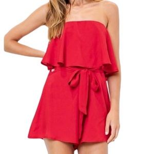 NWT Le Lis Strapless Res Romper